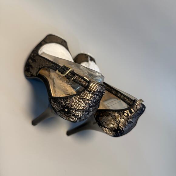 Guess Gwhondola Black Lace Peep Toe Platform - Picture 3 of 7